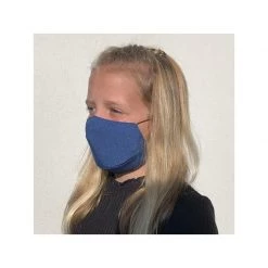 Protection Respiratoire CREYCONFE Masque Barrière Lavable Microfibre 10-12 Ans - Bleu Jean